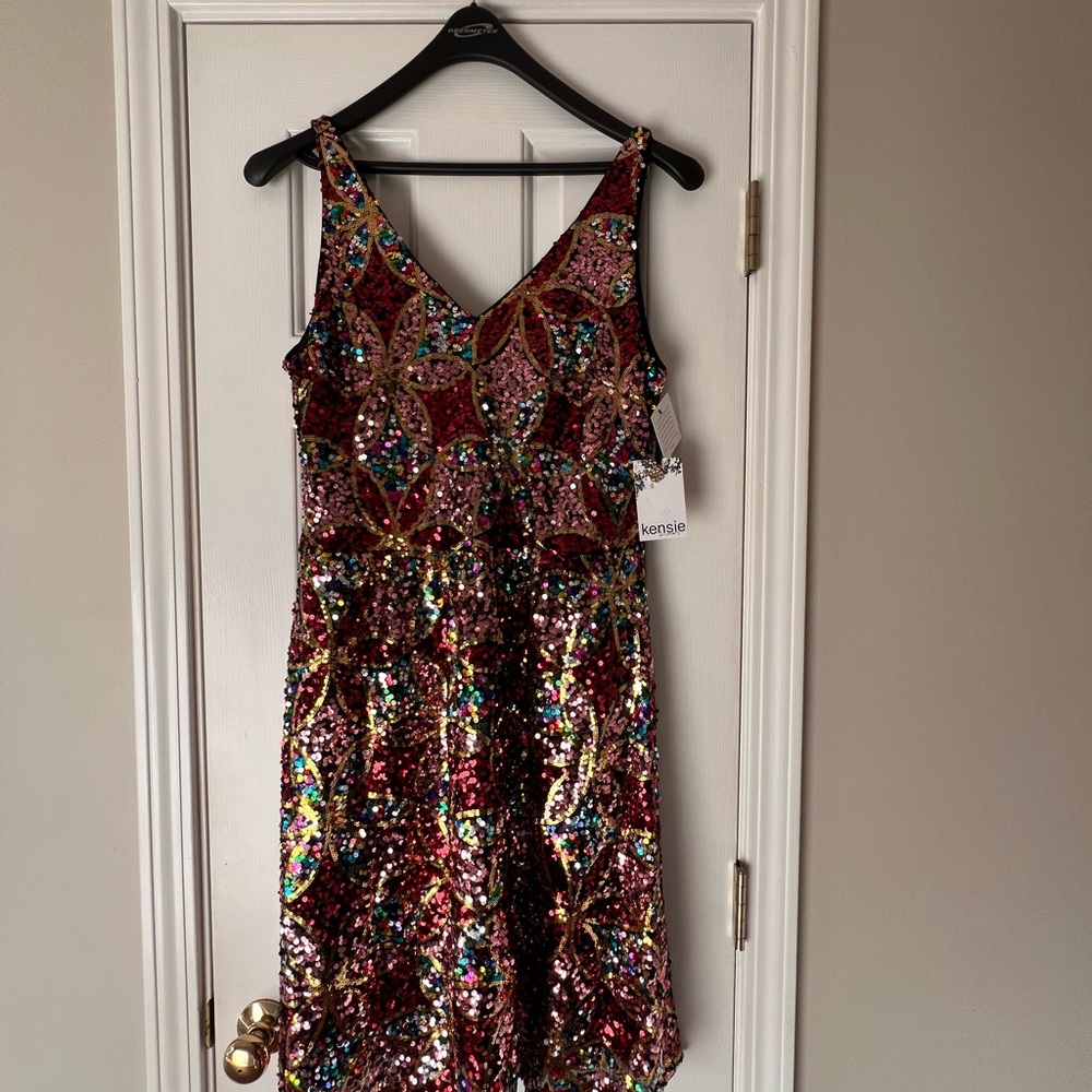 Kensie Multicolor Sequin Dress